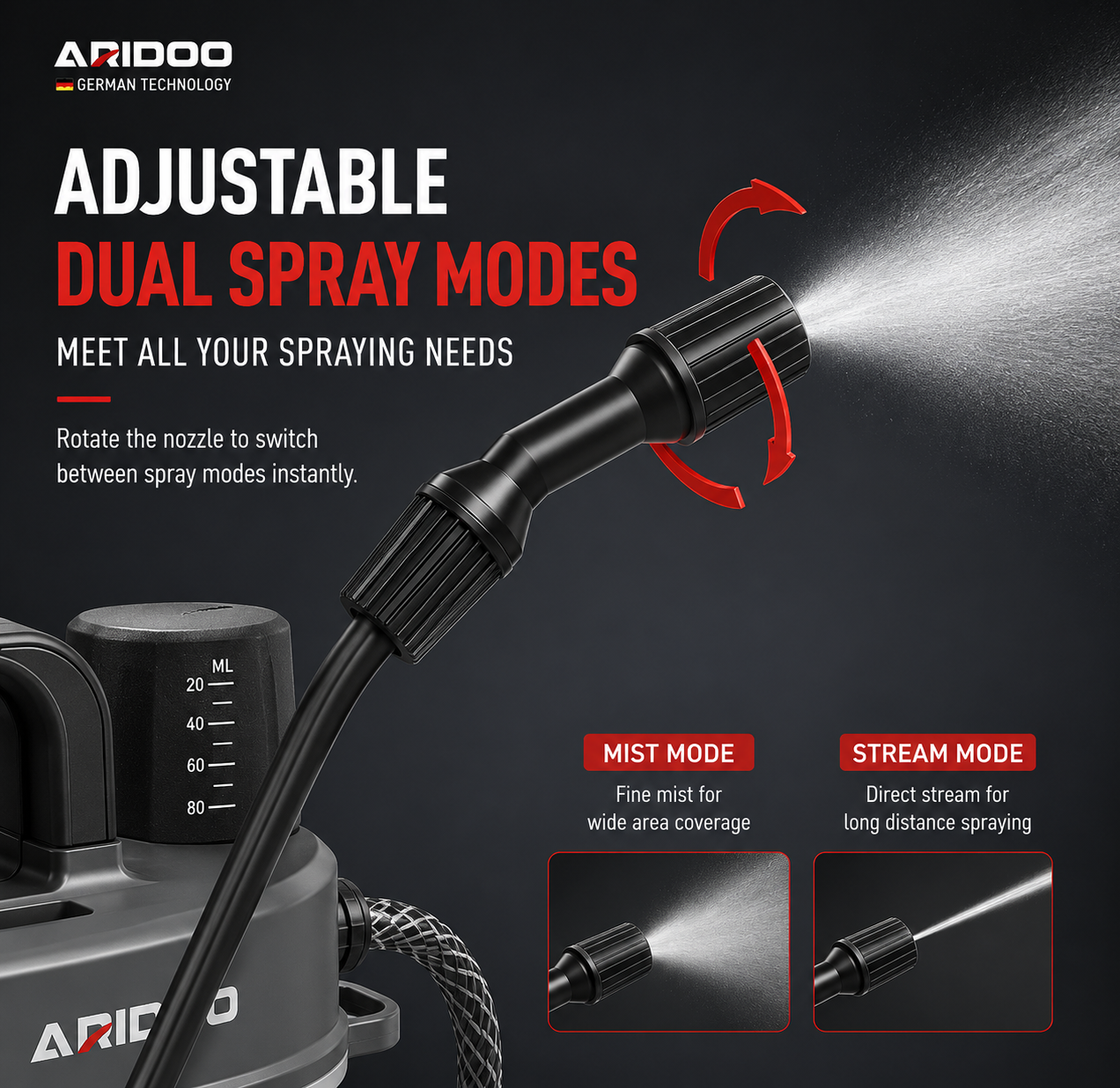 Professional 6L cordless battery powered electric sprayer with adjustable nozzle, rechargeable lithium battery and ergonomic design suitable for pest control, agriculture, disinfectant application and commercial spraying.